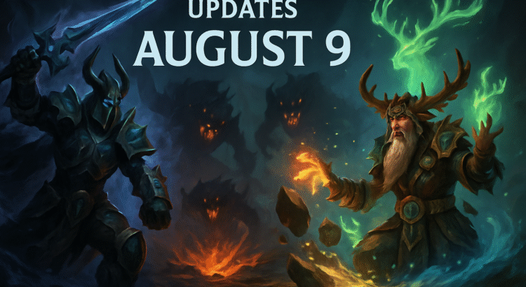 découvrez les mises à jour du 9 août : équilibrages du chevalier de la mort et du chaman, améliorations des gouffres, optimisations de gameplay et correctifs.