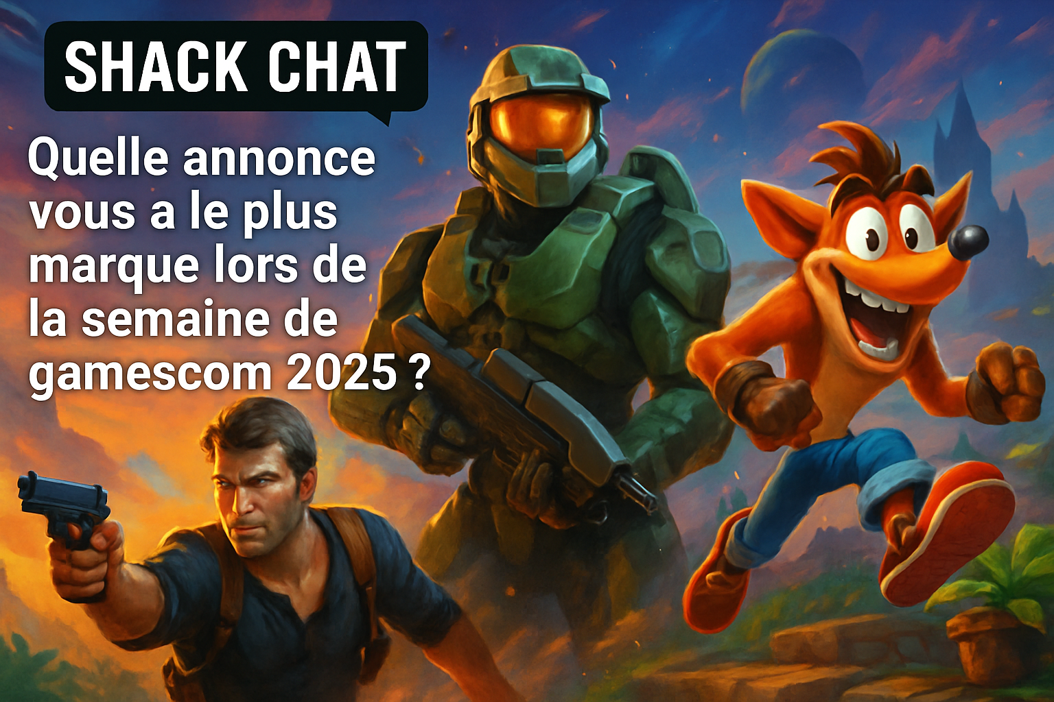 participez à shack chat ! découvrez quelles annonces ont le plus marqué la communauté lors de la semaine de la gamescom 2025 et partagez votre coup de cœur parmi les nouveautés et révélations du salon.