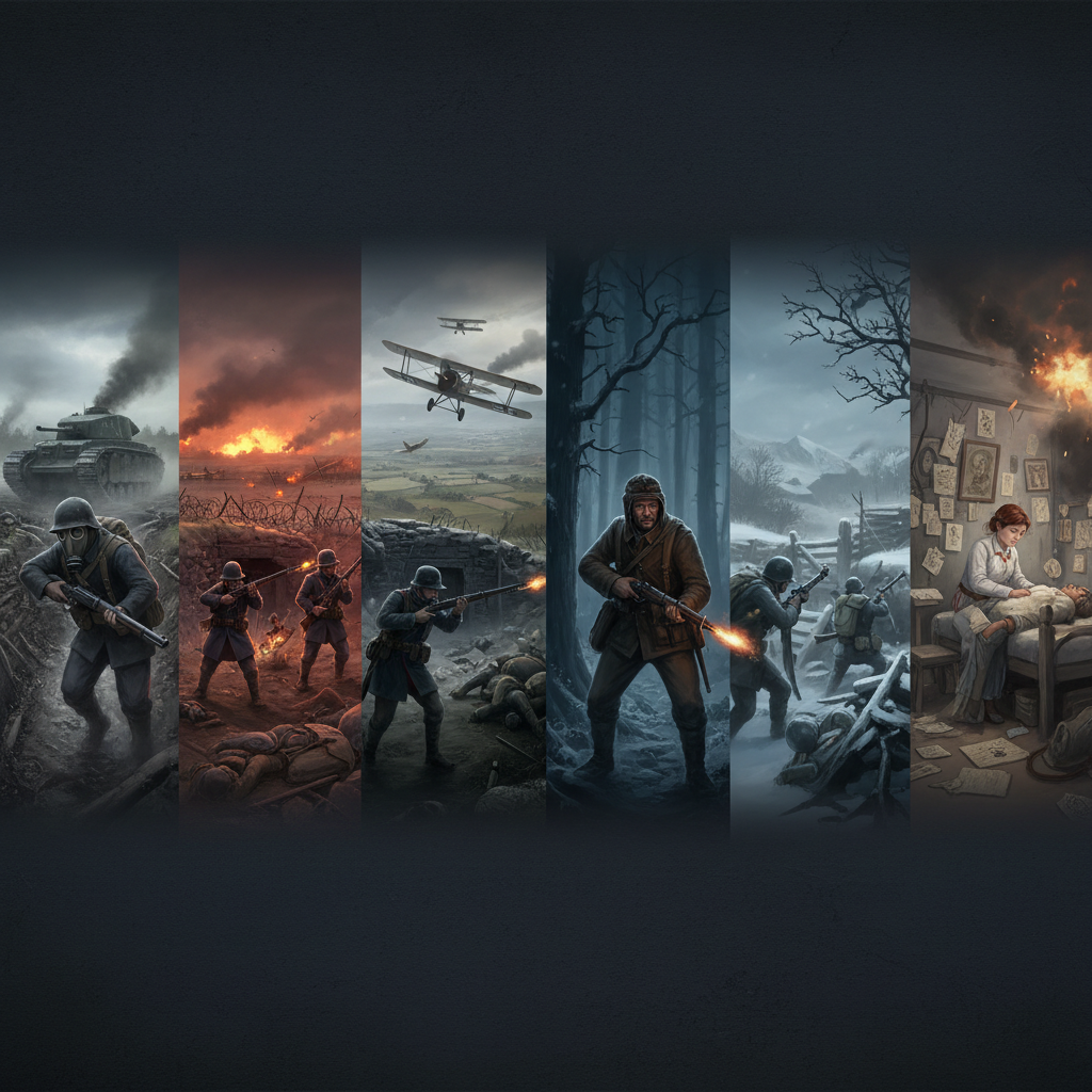 découvrez six jeux vidéo captivants qui vous immergent au cœur de la première guerre mondiale, alliant histoire et gameplay intense pour une expérience unique.