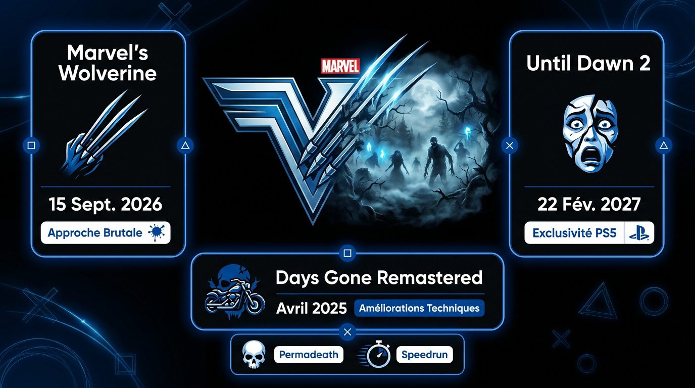 Annonces des jeux PlayStation Wolverine, Until Dawn 2 et Days Gone Remastered lors du State of Play