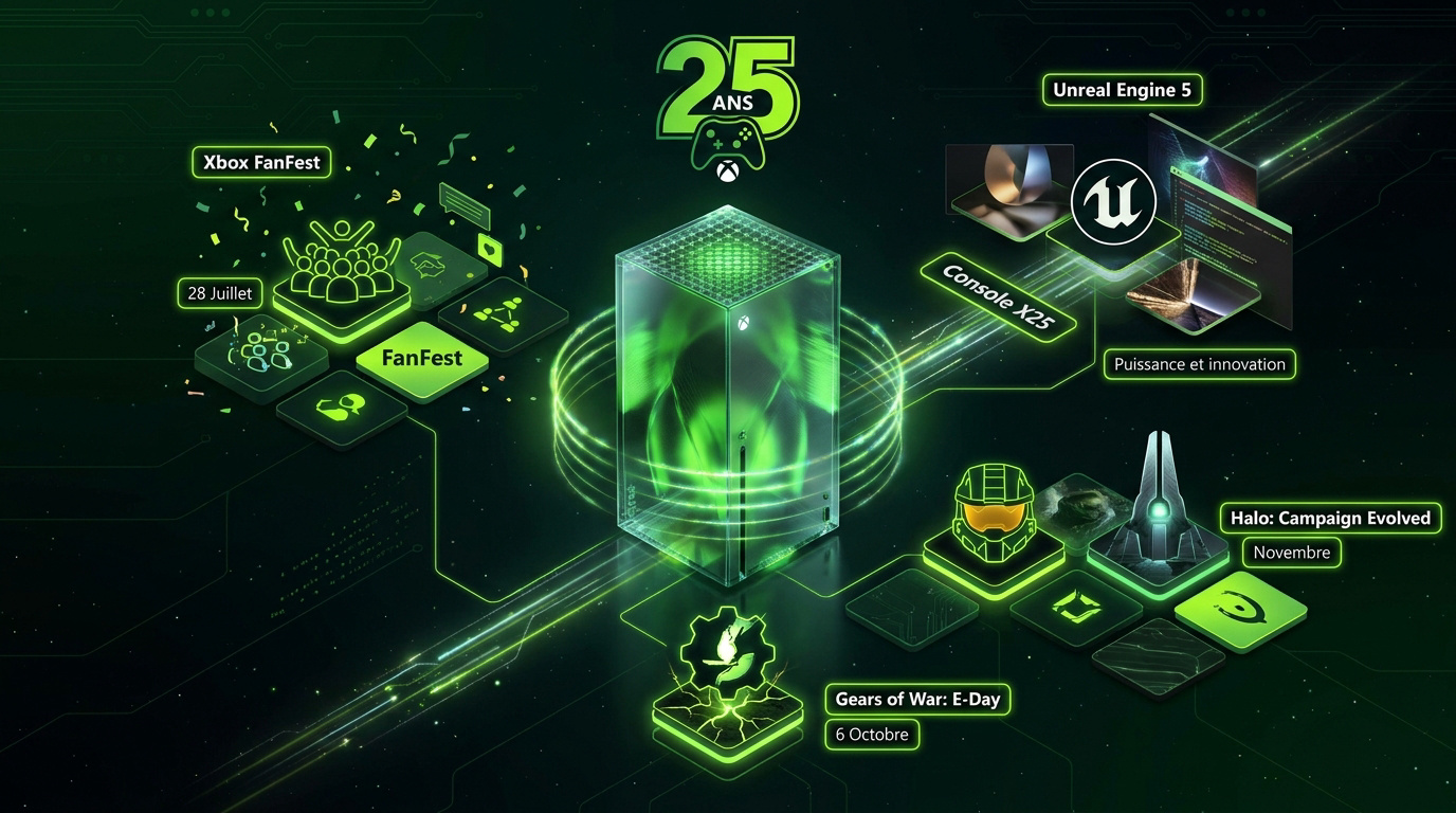 Aperçu des annonces majeures du Xbox Games Showcase 2026 incluant Gears of War et l'édition limitée 25 ans
