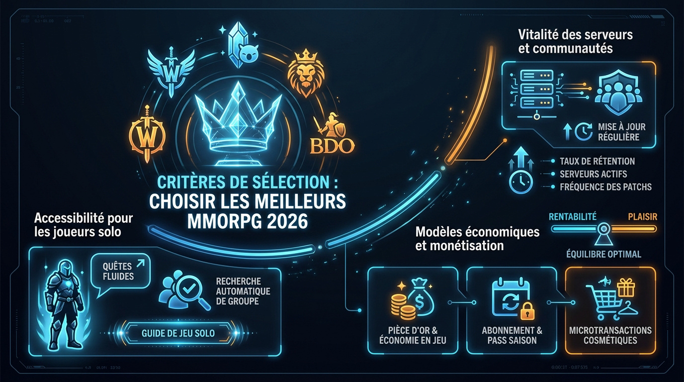 Critères de sélection pour les meilleurs jeux MMORPG en 2026