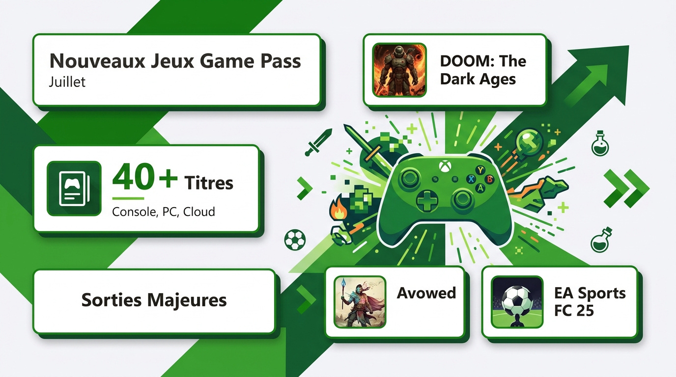 Liste des nouveaux jeux Xbox Game Pass disponibles en juillet incluant DOOM et Gears of War