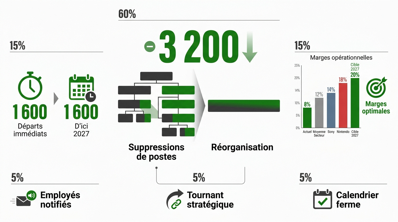 Illustration de la restructuration de Xbox et des suppressions de postes